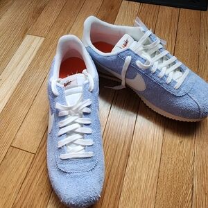 New Mens Nike Light Blue Suede Sneakers with Orange Insole 10.5